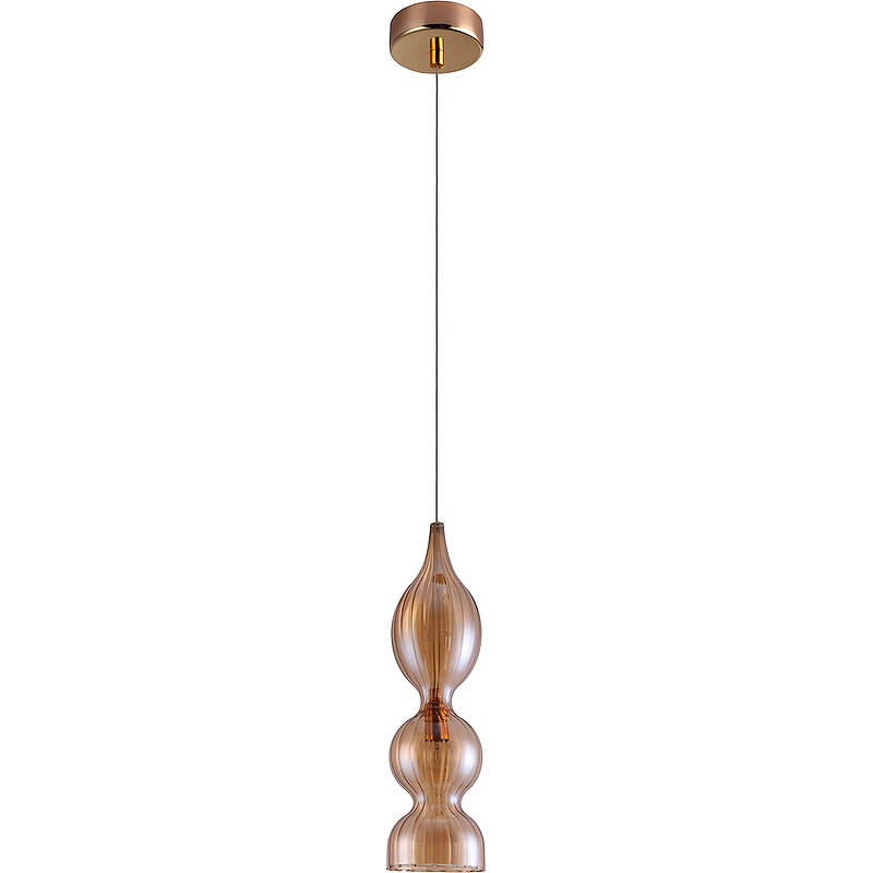 Подвесной светильник Crystal Lux Iris SP1 B Amber цвет плафона/подвески Коричневый, Прозрачный, цвет арматуры Золото
