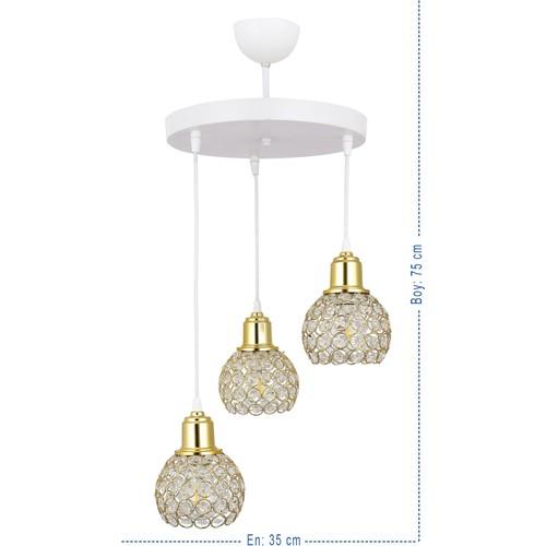 Hürrem 3 Lux Lux Stone Подвесной светильник Люстра (белый)