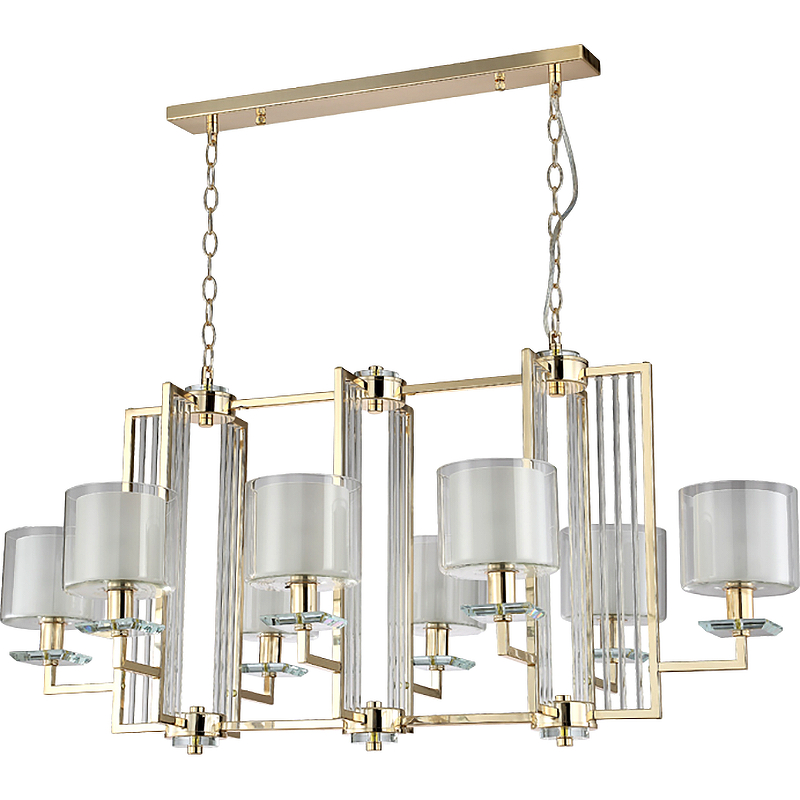 Люстра Crystal Lux Nicolas SP8 L1000 Gold White Белая Прозрачная Золото