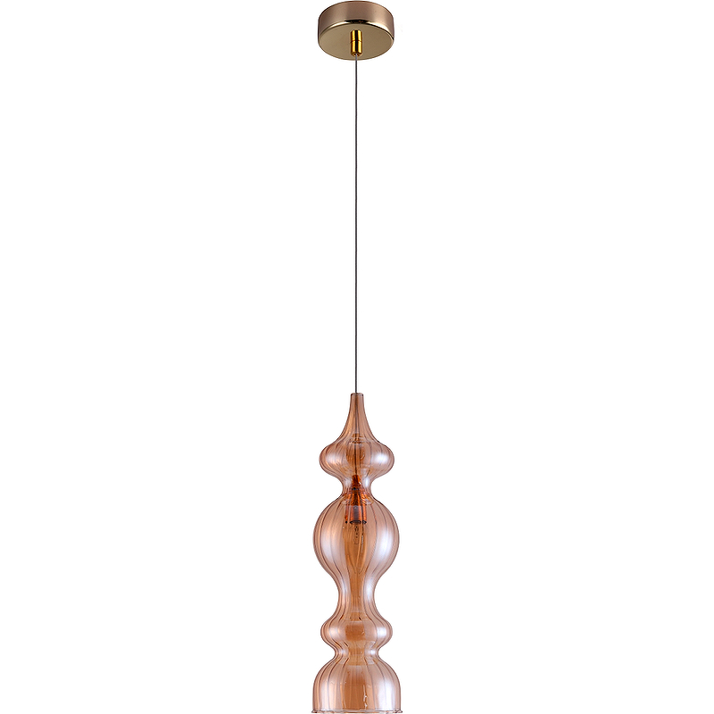 Подвесной светильник Crystal Lux Iris SP1 A Amber цвет плафона/подвески Коричневый, Прозрачный, цвет арматуры Золото