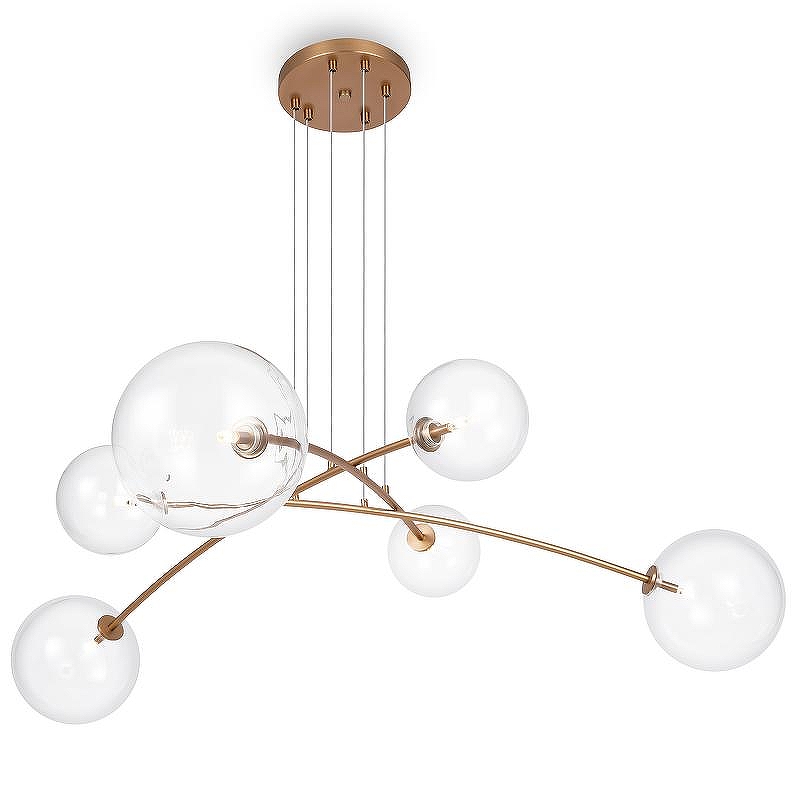 Подвесной светильник Maytoni Mood MOD172PL-06BS цвет плафона/подвески Прозрачный, цвет арматуры Латунь