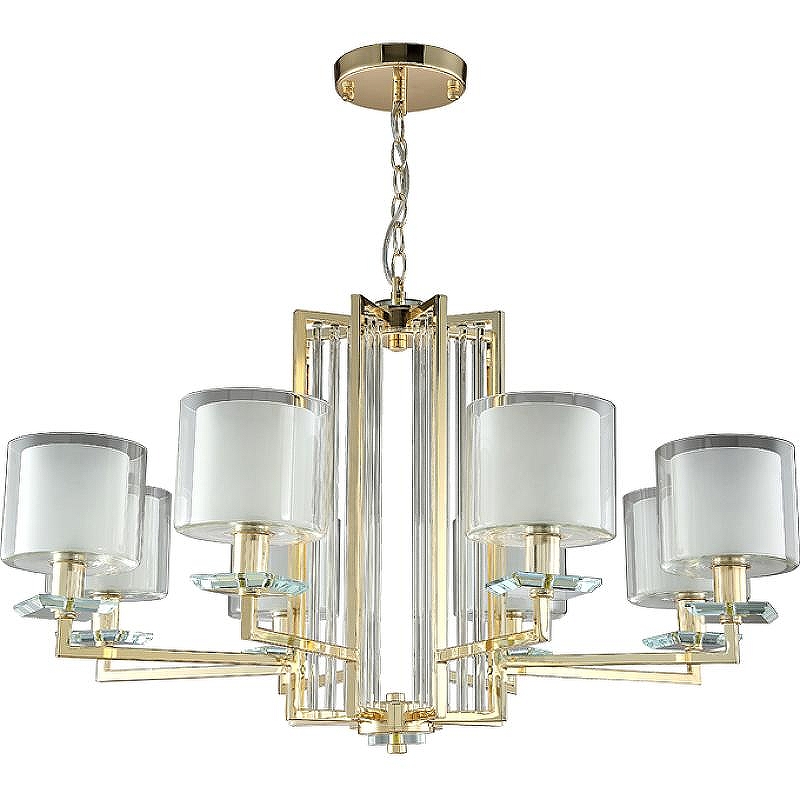 Люстра Crystal Lux Nicolas SP-PL8 Gold White Белая Прозрачная Золото