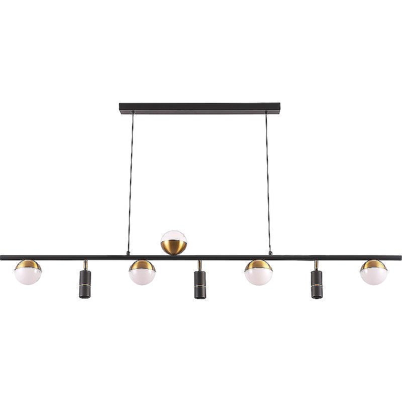 Подвесной светильник Crystal Lux CLT 047C8 L1400 BL-GO Белый Черный Золото