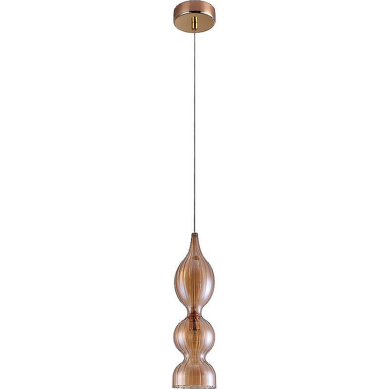 Подвесной светильник Crystal Lux Iris SP1 B Amber Янтарный Золото