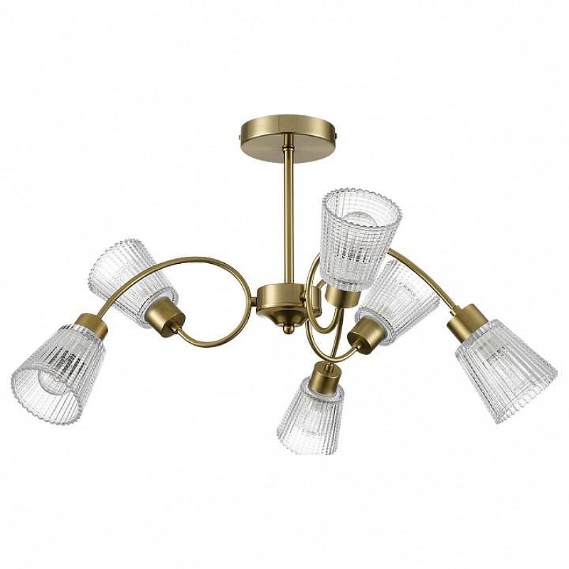 Люстра на штанге Lumion IMANA 8154/6C цвет плафона/подвески Прозрачный, цвет арматуры Медь