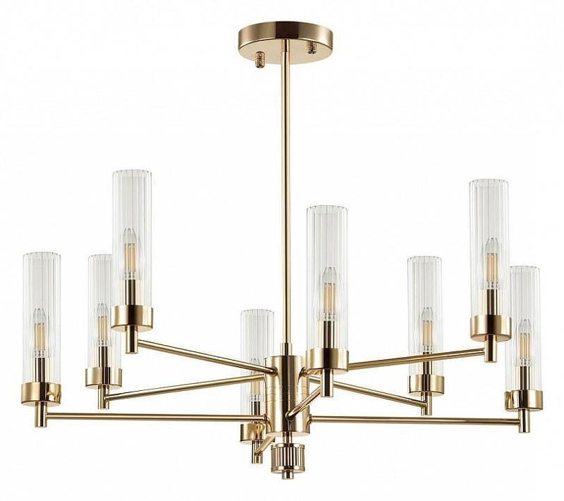 Люстра на штанге Lumion Kamilla 5274/8C цвет плафона/подвески Прозрачный, цвет арматуры Золото