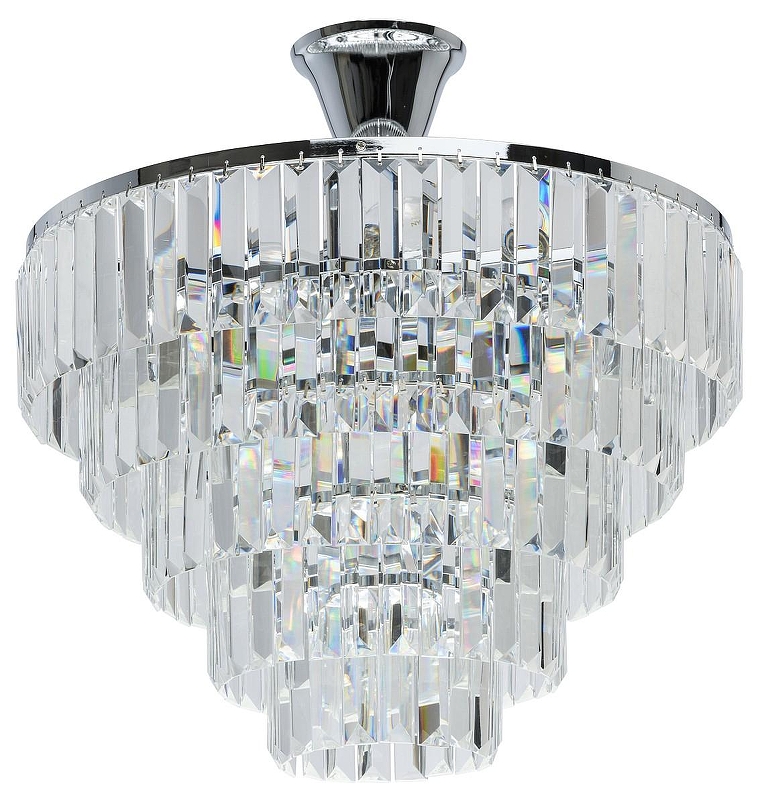 Люстра на штанге MW-Light Аделард 4 642010705 цвет плафона/подвески Прозрачный, цвет арматуры Хром