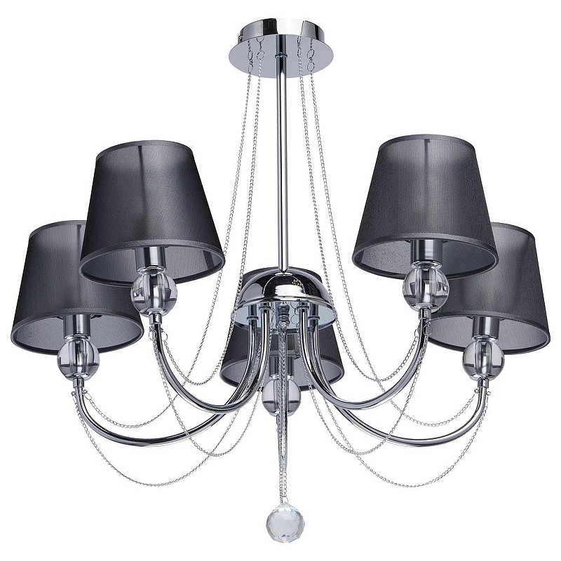 Люстра на штанге MW-Light Федерика 84 684010305 цвет плафона/подвески Графит, Прозрачный, цвет арматуры Хром