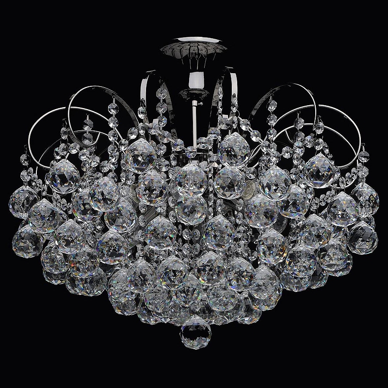 Люстра на штанге MW-Light Жемчуг 8 232016306 цвет плафона/подвески Прозрачный, цвет арматуры Хром