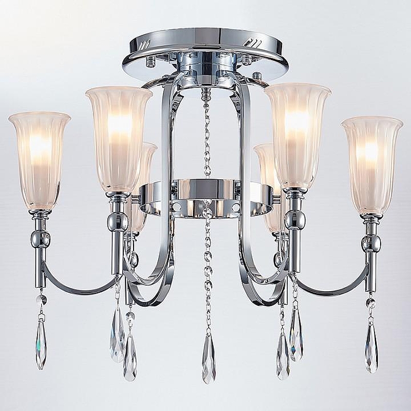 Люстра на штанге Newport 4800 4806/PL chrome цвет плафона/подвески Белый, Прозрачный, цвет арматуры Хром