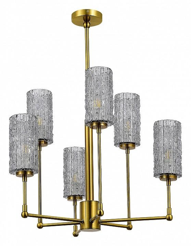 Люстра на штанге ST-Luce Gacc1olo SL1240.303.06 цвет плафона/подвески Светло-серый, цвет арматуры Латунь