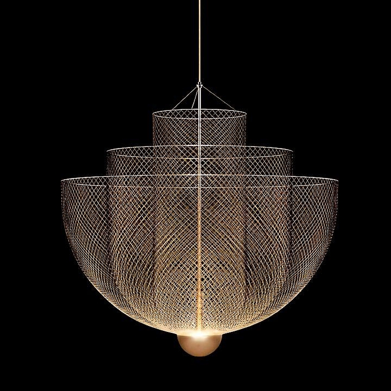 Подвесной светильник O-LUCE Meshmatics 18971041 цвет плафона/подвески Хром, цвет арматуры Латунь