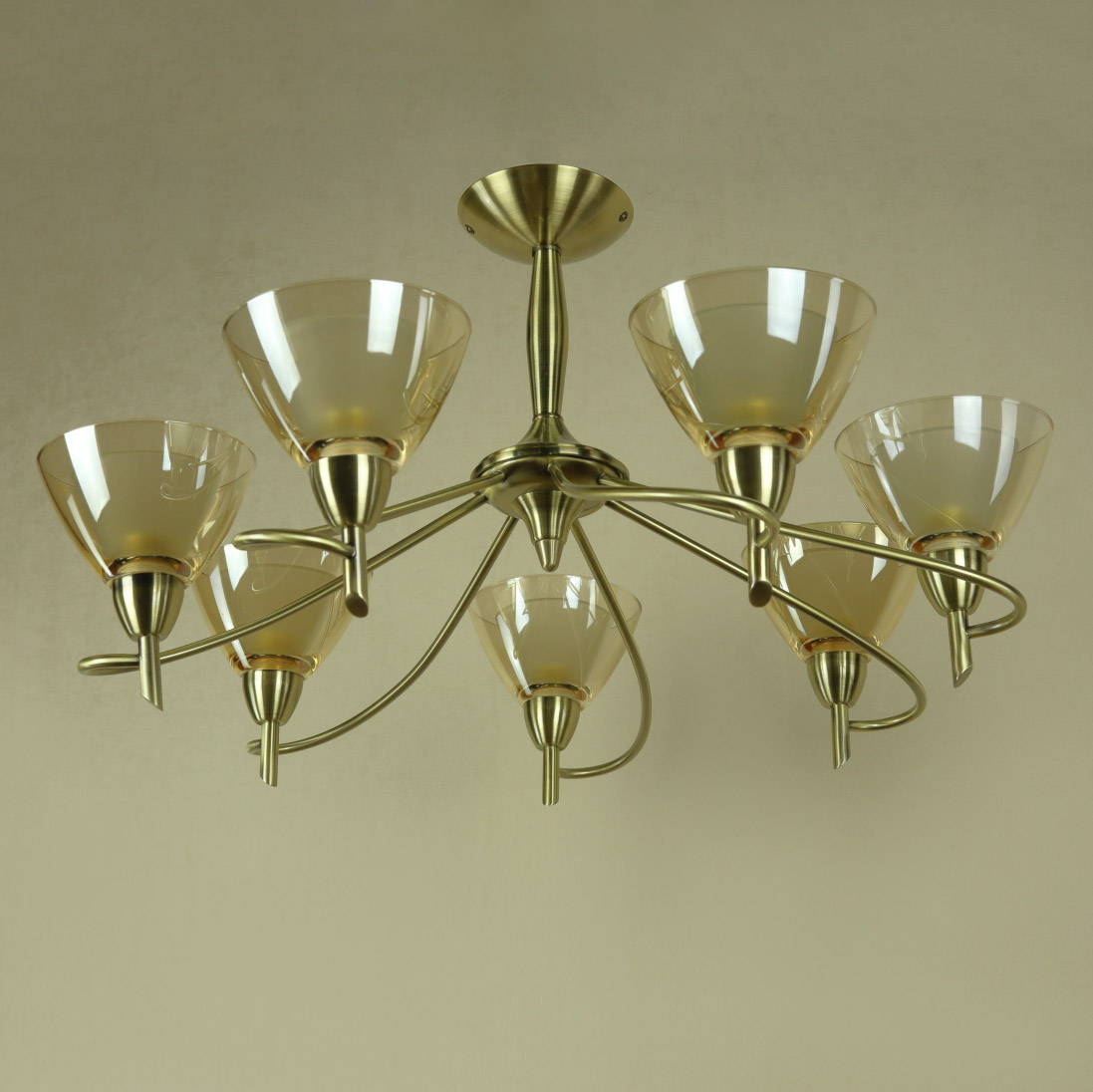 Люстра Florex потолочная модерн Е14 7*60W (L.0292/7PL BRONZO CHIARO)