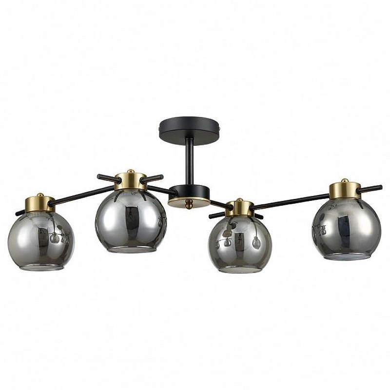 Люстра на штанге Lumion EMINA 8059/4C цвет плафона/подвески Светло-серый, цвет арматуры Черный