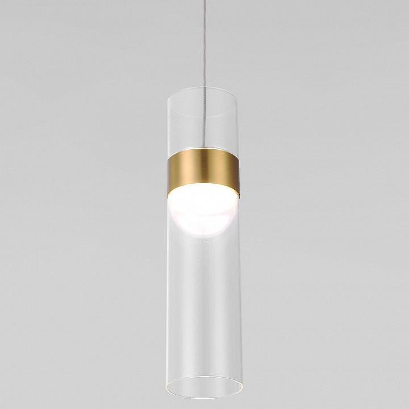 Подвесной светильник Eurosvet Lumen 50244/1 LED латунь/прозрачный цвет плафона/подвески Прозрачный, цвет арматуры Латунь