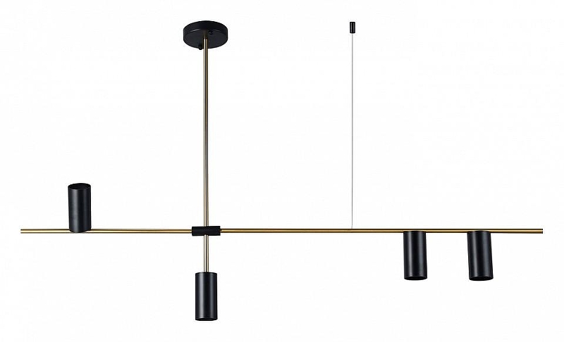 Люстра на штанге Kink Light Рия 07621-4,19 цвет плафона/подвески Черный, цвет арматуры Бронза, Черный