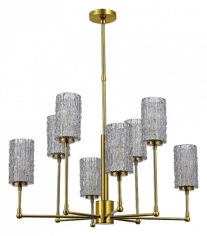 Люстра на штанге ST-Luce Gacc1olo SL1240.303.08 цвет плафона/подвески Светло-серый, цвет арматуры Латунь