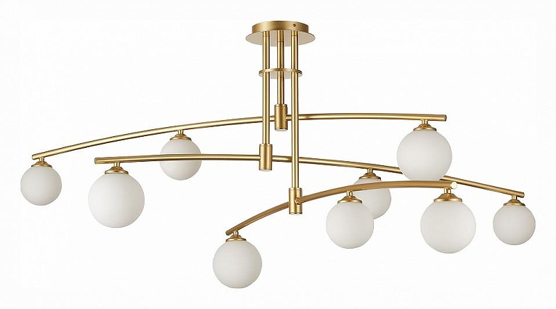 Люстра на штанге ST-Luce Sembrare SL1208.302.09 цвет плафона/подвески Белый, цвет арматуры Золото