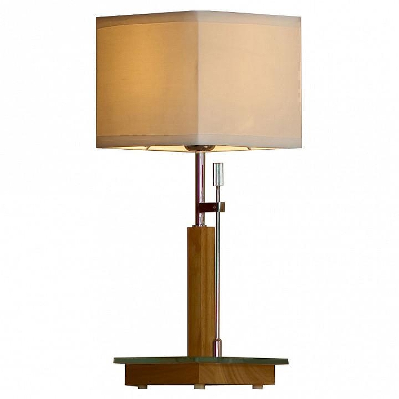 Настольная лампа Lussole Montone LSF-2504-01 цвет плафона/подвески Белый, цвет арматуры Прозрачный, Хром, Коричневый