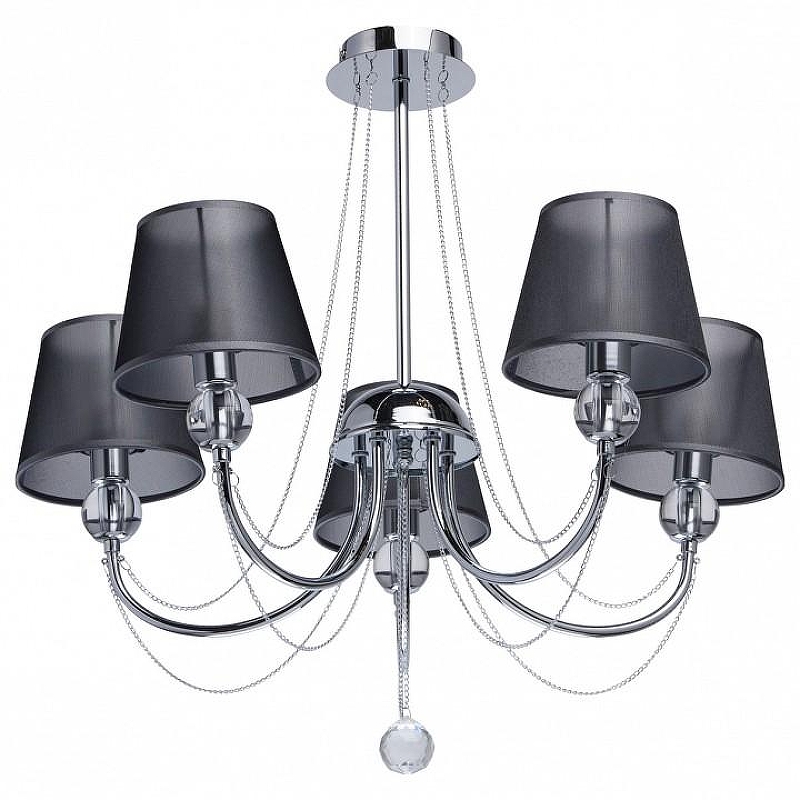 Люстра на штанге MW-Light Федерика 84 684010305 цвет плафона/подвески Графит, Прозрачный, цвет арматуры Хром