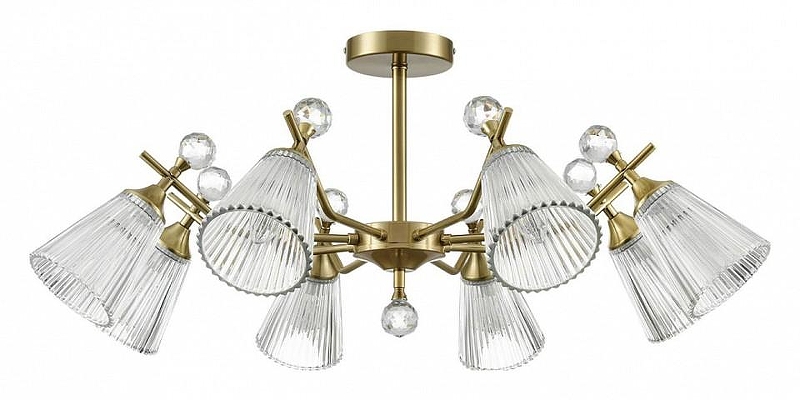 Люстра на штанге Lumion Aurica 8046/8C цвет плафона/подвески Прозрачный, цвет арматуры Латунь