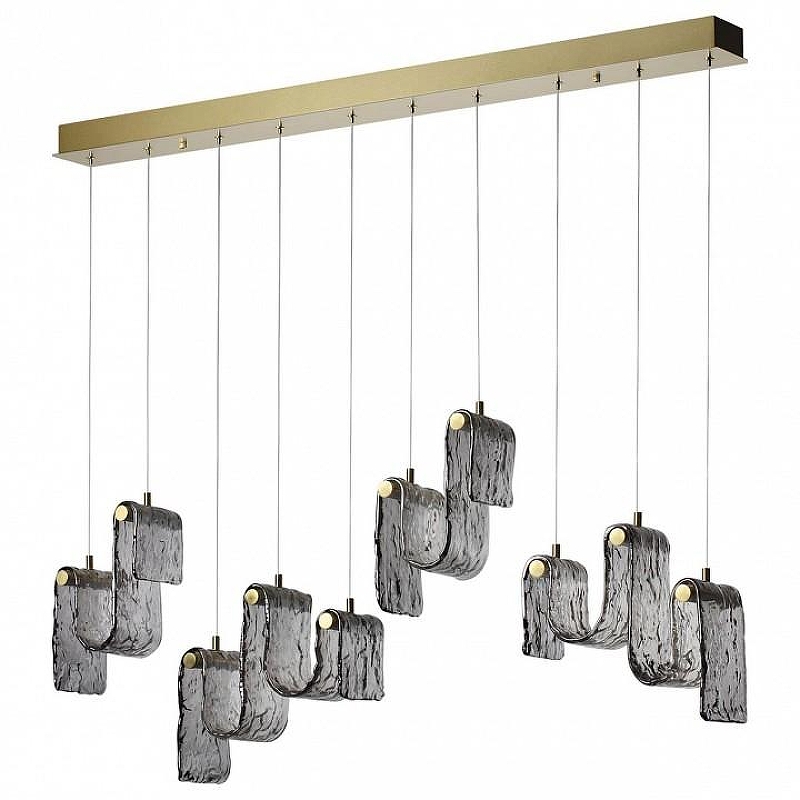 Подвесной светильник Odeon Light Flow 5106/52L цвет плафона/подвески Светло-серый, цвет арматуры Золото