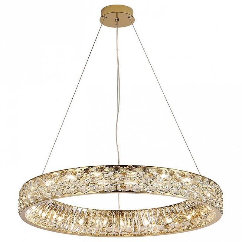 Подвесной светильник Newport TIFFANY 8532/80 C gold polished цвет плафона/подвески Прозрачный, цвет арматуры Золото, Шампань