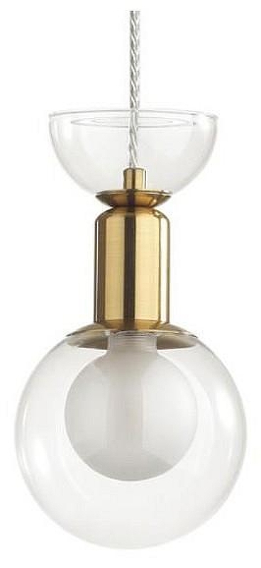 Подвесной светильник Lumion Karisma 5620/1 цвет плафона/подвески Белый, Прозрачный, цвет арматуры Латунь